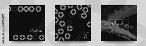 不規則に並べられた七宝文様　こすったようなペイントのデザインカード　背景　壁紙