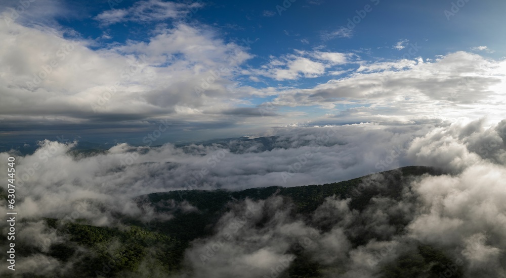 Aerial view of clouds over the Appalachian mountains at sunset. Aerial view of clouds over the Appalachian mountains at sunset.