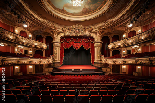 A luxurious opera house in classical style. AI technology generated image photo