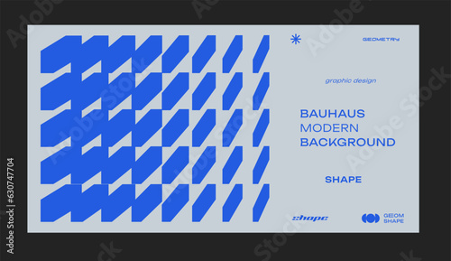 Brutalism Abstract Geometric Background. Modern Bauhaus Pattern.  Geometrical Artwork. Vector Shape. photo