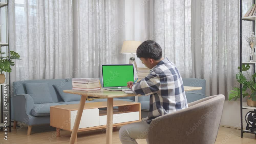 Asian Teenager Learning Online From Laptop With Green Mock Up Screen At Home
Asian Teenager Learning Online From Laptop With Green Mock Up Screen At Home