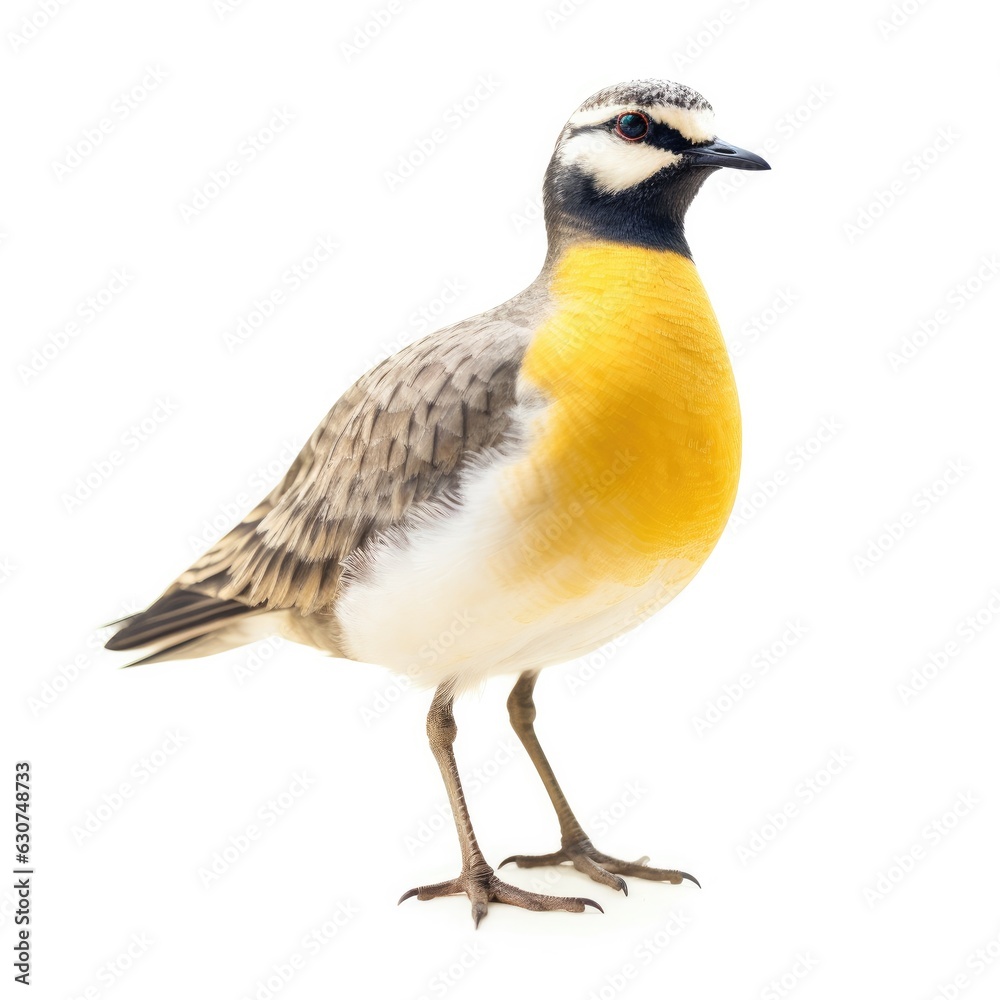 American golden-plover bird isolated on white. Generative AI American golden-plover bird isolated on white. Generative AI
