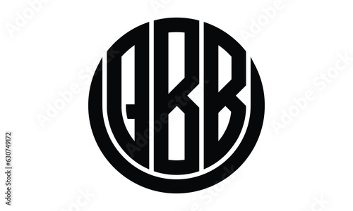 QBB shield in circle logo design vector template. lettermrk, wordmark, monogram symbol on white background.	 photo