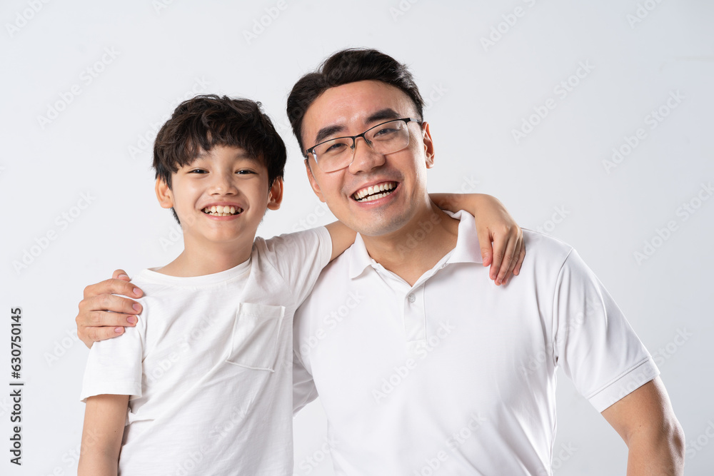 father and son image on a white background
