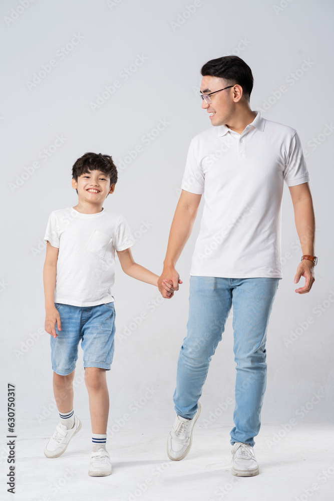 father and son image on a white background