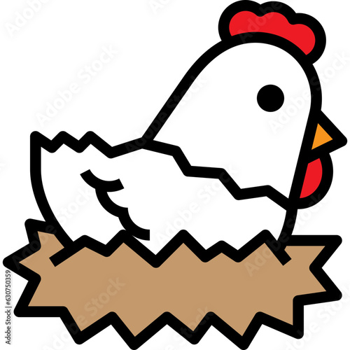 hen nest cartoon filled outline for decoration, website, web, presentation, printing, banner, logo, poster design, etc.
