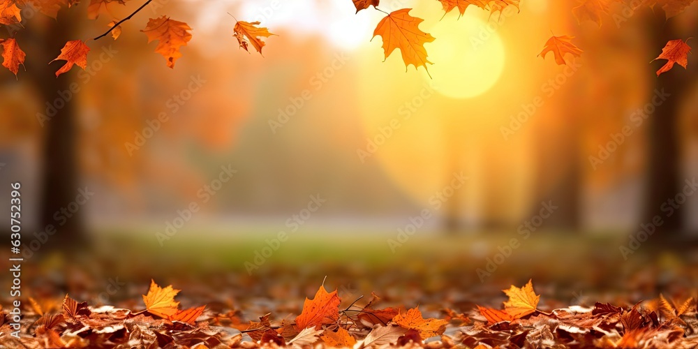 Autumn Foliage. Colorful Maple Leaves in a Beautiful Natural Background