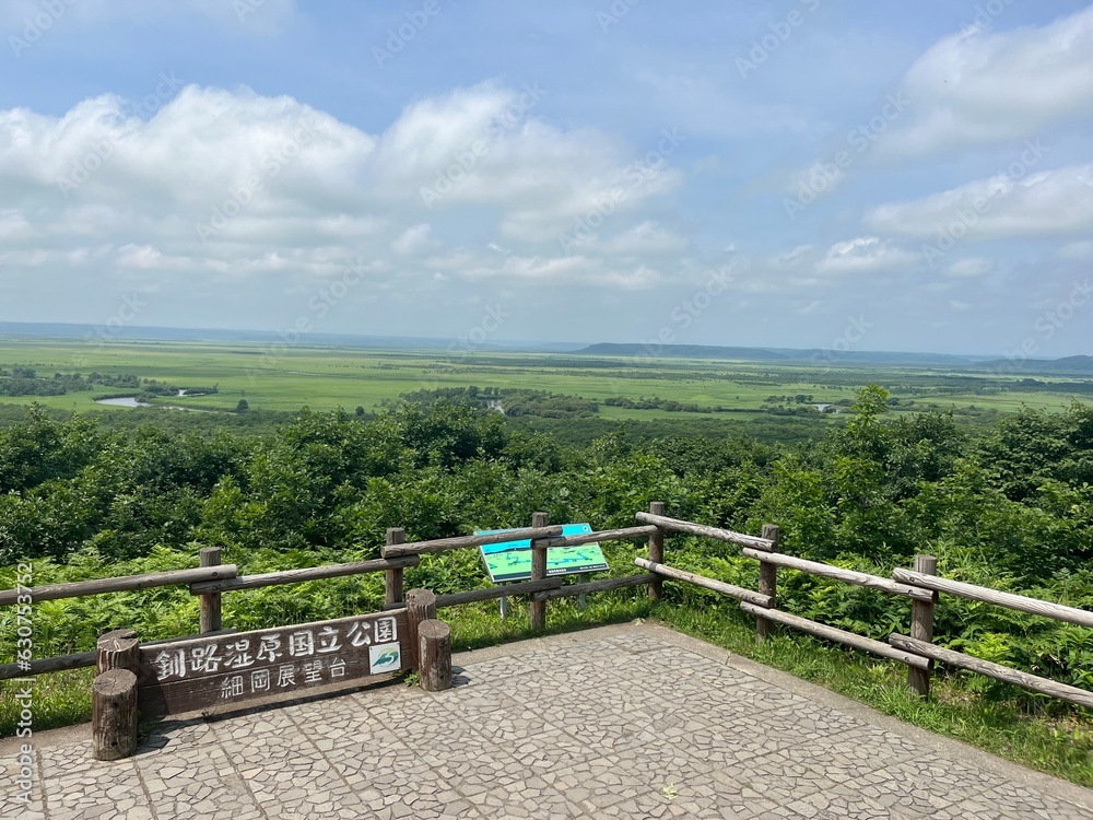 Fototapeta premium 釧路湿原国立公園 細岡展望台 釧路湿原