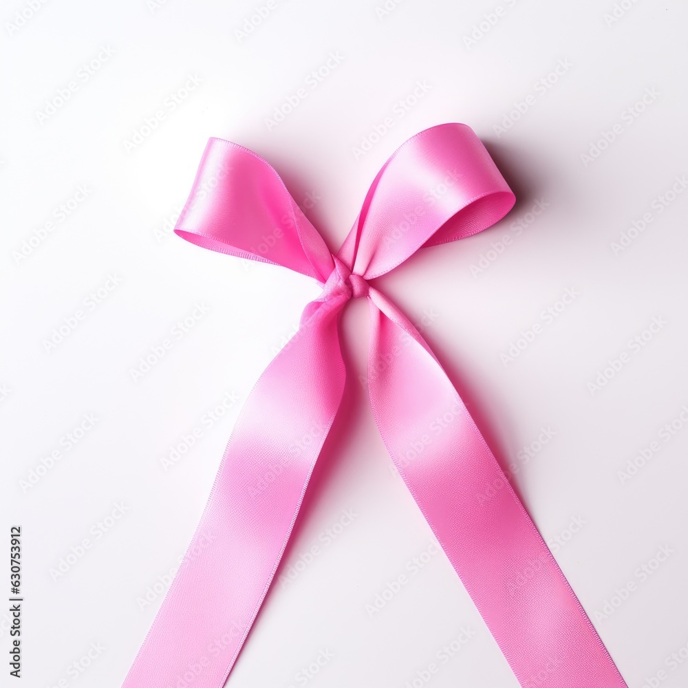 A pink ribbon on a white background. Breast Cancer Month. A pink ribbon on a white background. Breast Cancer Month.
