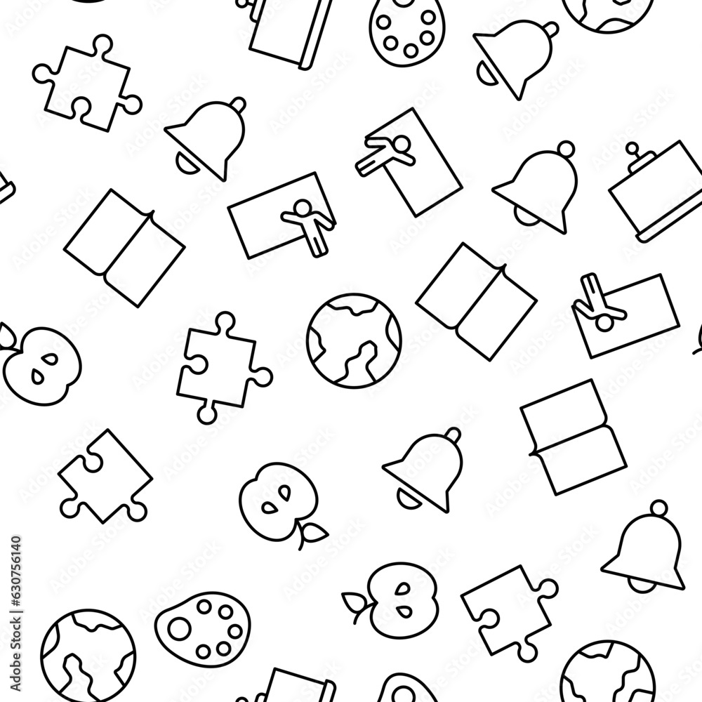 Education vector seamless pattern. Texture background with thin line ...