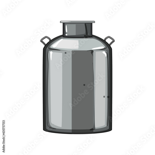vintage metal milk can cartoon. bucket cow, old bottle, retro steel vintage metal milk can sign. isolated symbol vector illustration