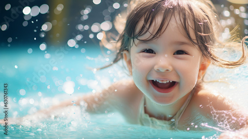 Joyful child playing in the water © SMPTY