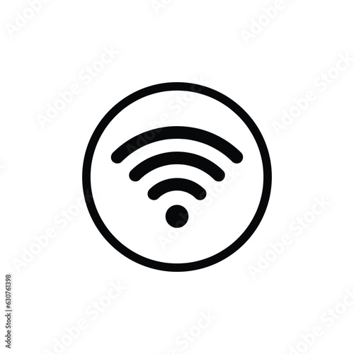 Wifi icon vector illustration black and white in circle