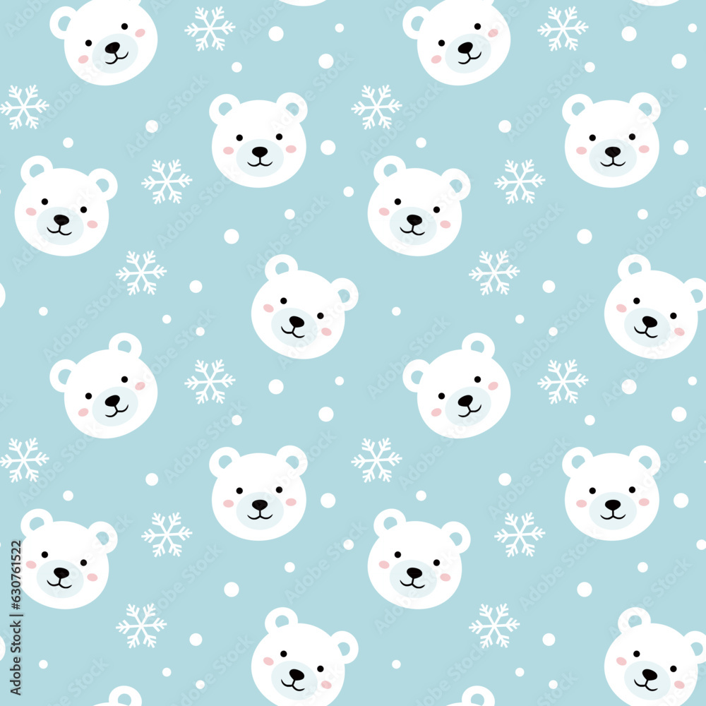 Fototapeta premium Polar bear seamless background