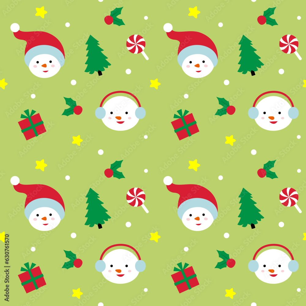 Christmas snowman seamless pattern background Christmas snowman seamless pattern background