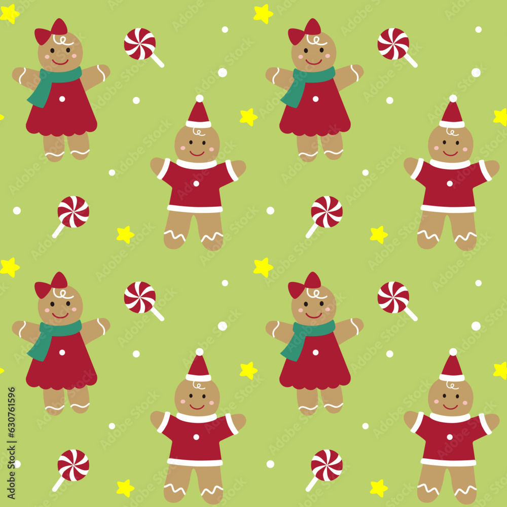 Gingerbread man cookies seamless pattern background Gingerbread man cookies seamless pattern background