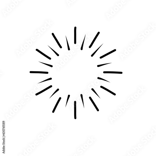 Sunshine line icon. firework. Radial sunlight. Vector decoration
