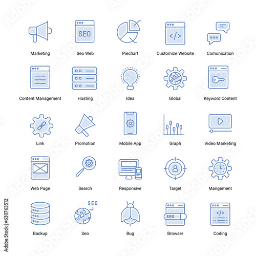 Marketing and Seo related icon set