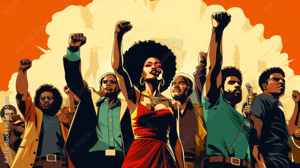 Black history month black people power. AI generative Stock ...