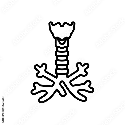 Trachea icon in vector. Illustration