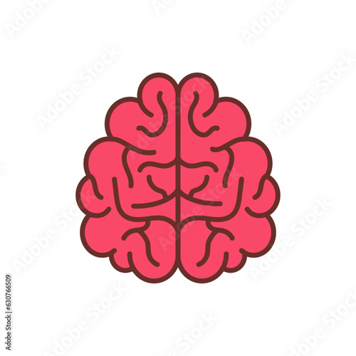 Brain Upper view icon in vector. Illustration