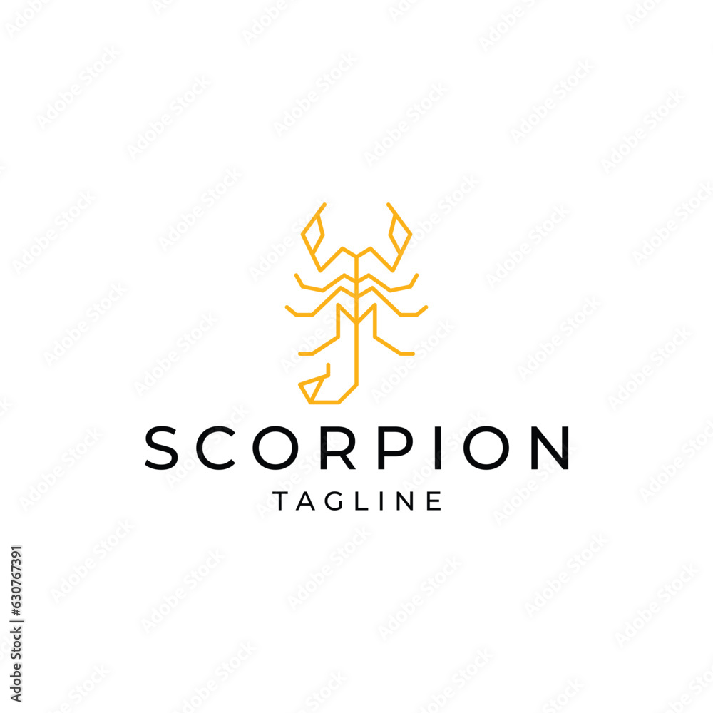 Scorpion geometric polygonal logo design icon template
