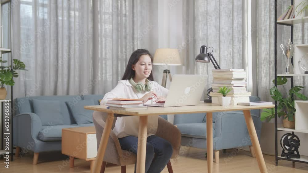 Asian Teenager Learning Online From Laptop, Raising Hand Distance Learning Online At Virtual Lesson Class With Teacher Tutor On Laptop By Video Conference
Asian Teenager Learning Online From Laptop, Raising Hand Distance Learning Online At Virtual Lesson Class With Teacher Tutor On Laptop By Video Conference