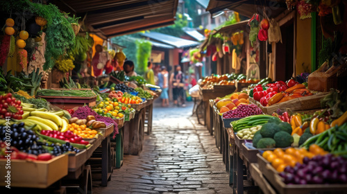 Food vegetable market colorful mood illustration © stocker