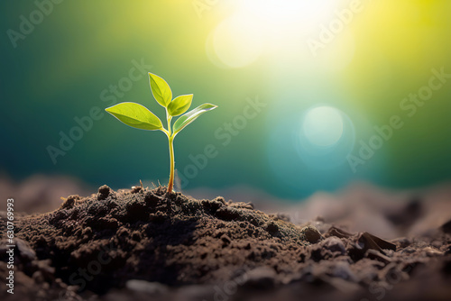 Young Plant Growing In Sunlight