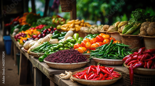 Food vegetable market colorful mood illustration