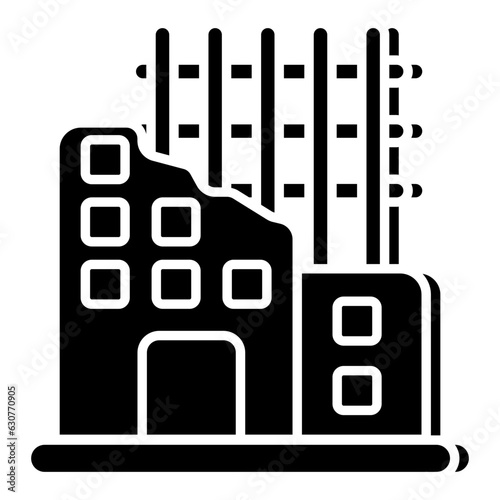 Vector design of building scaffolding, flat icon