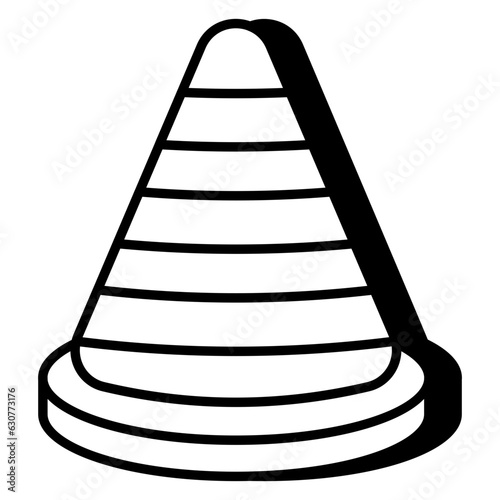 Trendy vector design of construction cone