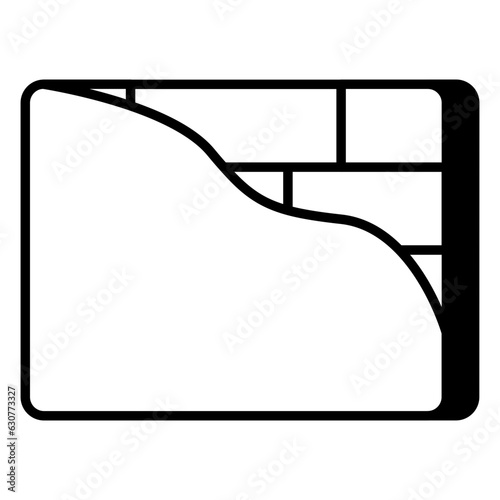 A flat design icon of wall plastering