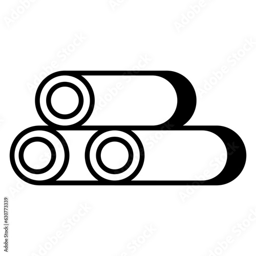 A glyph design icon of plastic pipes