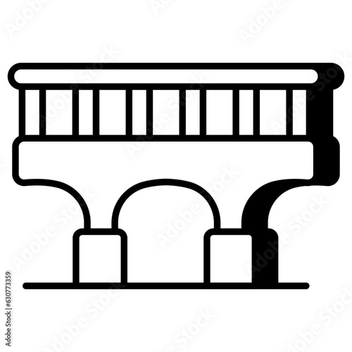 Editable design icon of bridge