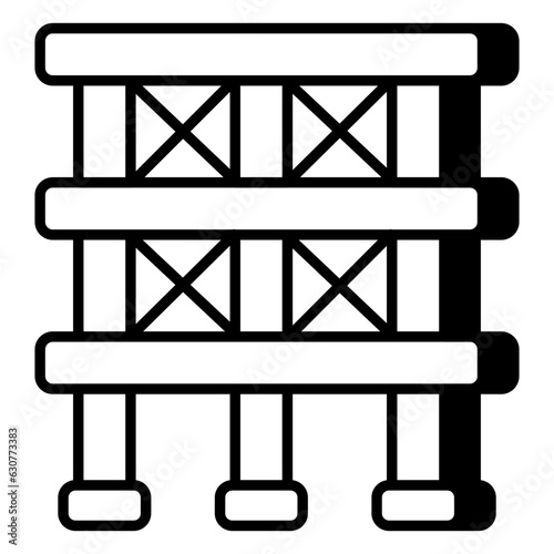A flat vector design of scaffolding 