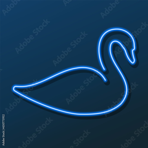 swan neon sign, modern glowing banner design, colorful modern design trends on black background. Vector illustration.