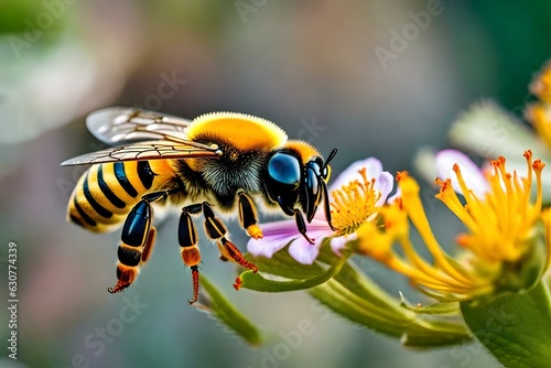 A honey bee collecting nectar from a blooming flower, symbolizing the importance of pollinators © Sci-Tech