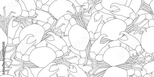 outline abstract crab seamless pattern
