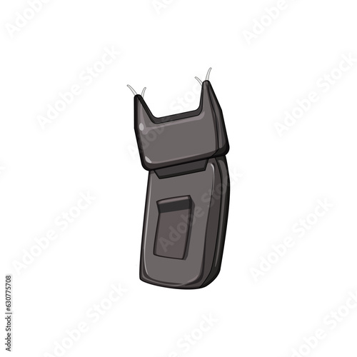 rifle taser gun cartoon. electroshock army, machine pistol, sniper fire rifle taser gun sign. isolated symbol vector illustration
