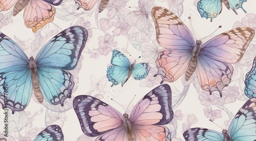 seamless pattern with butterflies  abstract background of butterflies