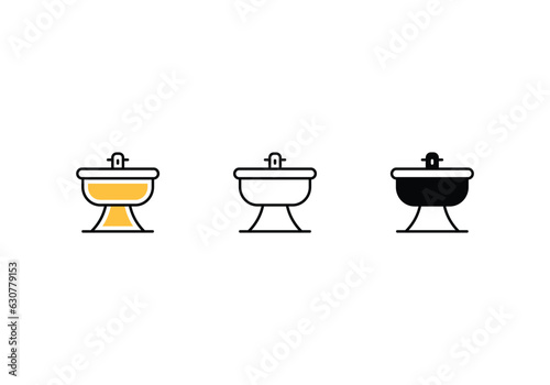 Wash Basin icons set vector stock illustration.