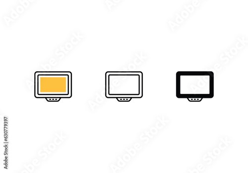 Smart Tv icons set vector stock illustration.