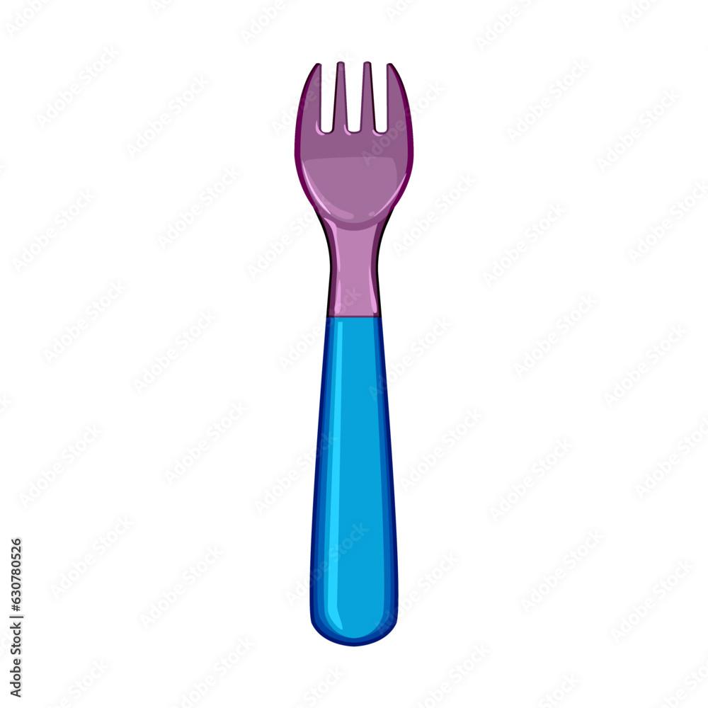 food toddler fork cartoon. dinner lunch, nutrition meal, healthy girl food toddler fork sign. isolated symbol vector illustration