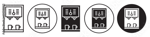 water purifier outline vector symbol icon set collection of tea or coffee filter portable office refreshment home appliance. Sign of distilled cold press expresso machine. Pure aqua health care