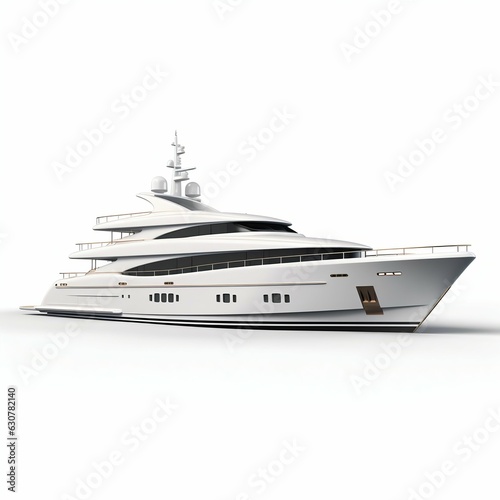Luxury Yacht Isolated on White Background. Generative ai © Scrudje