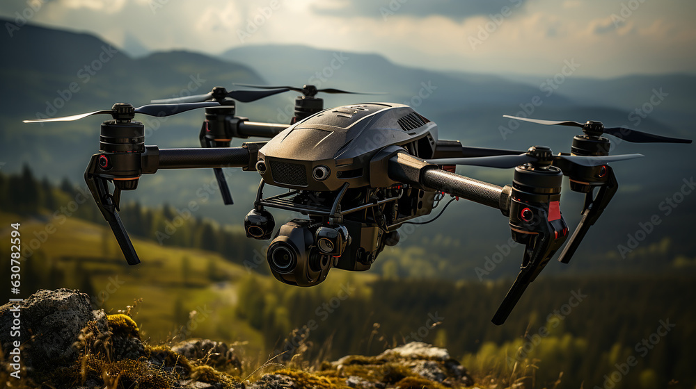 Drone in the sky. Generative AI