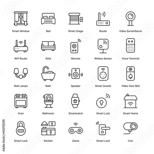 Smart Home related icon set