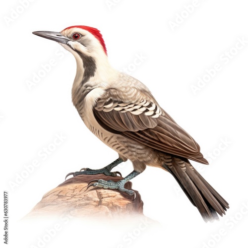 Arizona woodpecker bird isolated on white. Generative AI photo