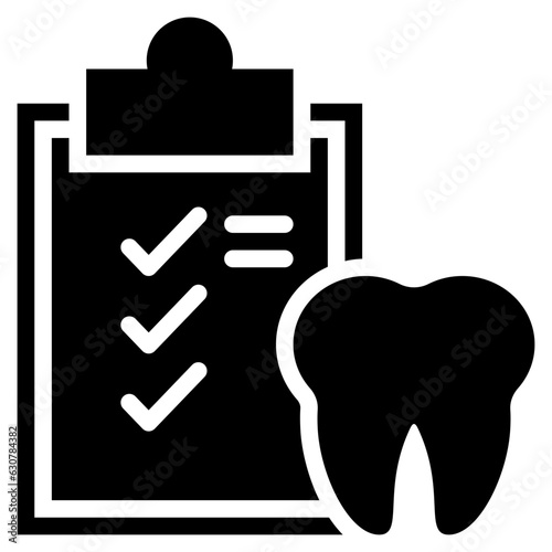 checklist dentistry dental teeth tooth stomatology healthcare solid glyph